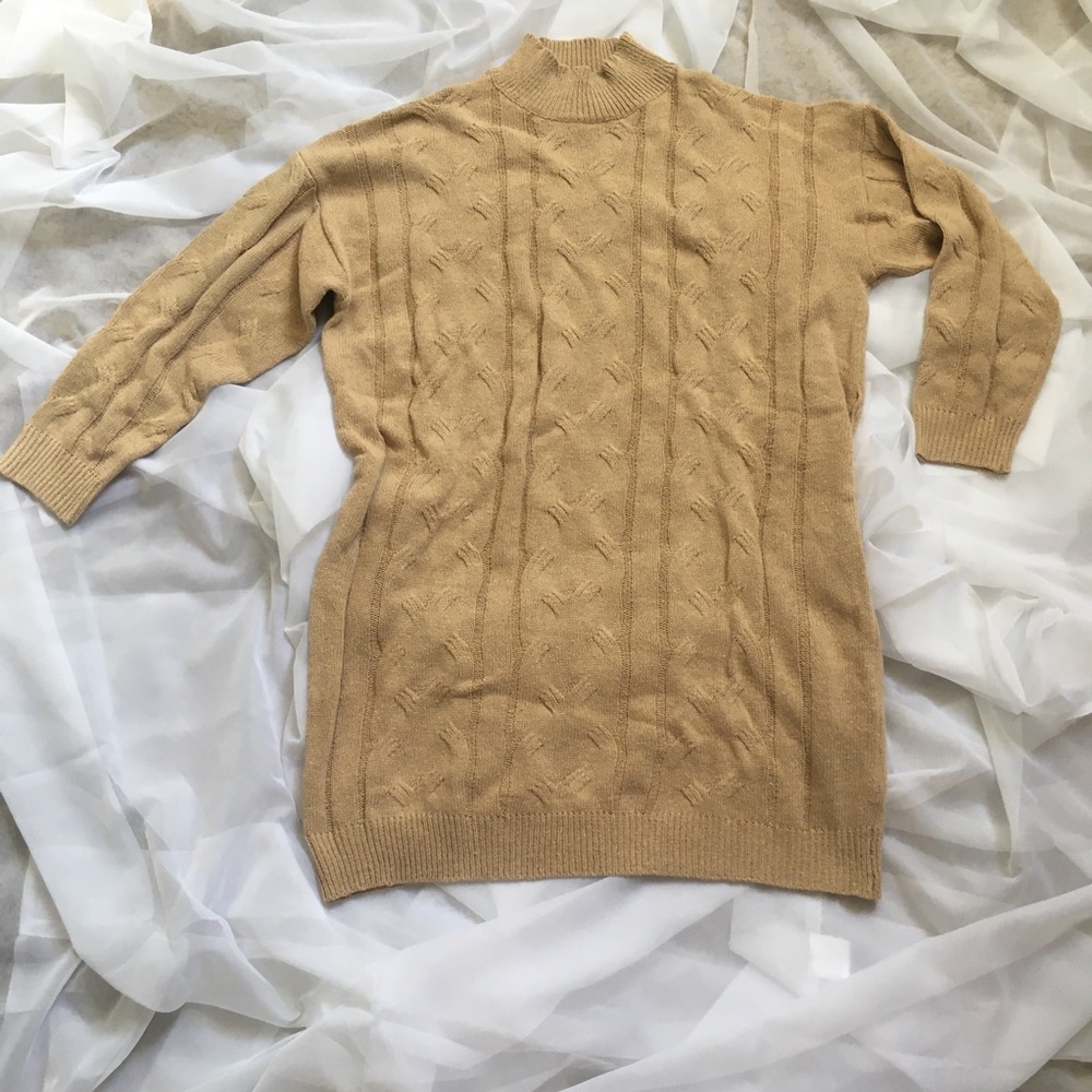 Tan sweater dress